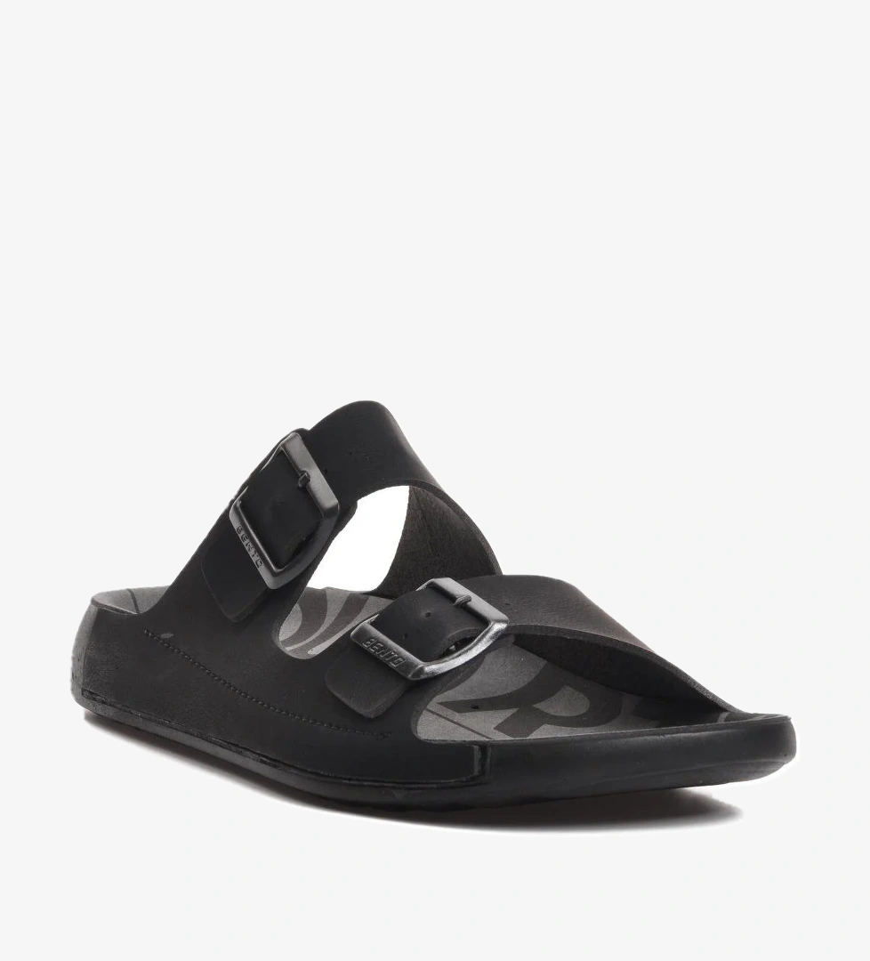 66.001 Kahve Çift Bantlı Erkek Terlik