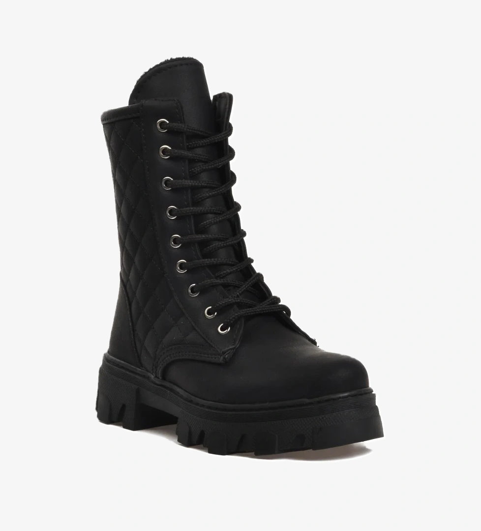 2323K-F Siyah Zümrüt İçi Polarlı Kız Çocuk Bot - Görsel 1