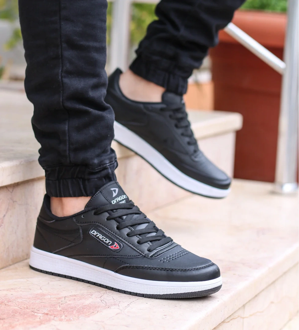 Ayakkabix Dragon Sneaker Erkek Spor Ayakkabı Siyah-beyaz-cilt
