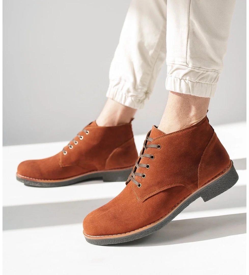 Freemax Erkek Ortopedik Iç Taban Hediye Papi Bağlı Kışlık Bot Süet Taba Kahve model görseli