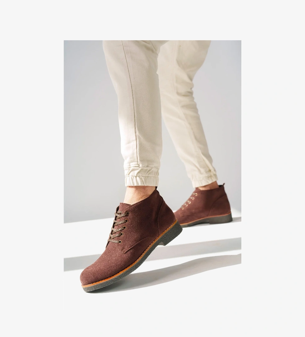 Erkek Ortopedik iç Taban Hediye Papi Bağlı Kışlık Erkek Bot SÜET KAHVE