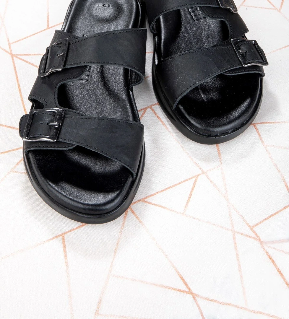 Bada Hakiki Deri Erkek Terliği, Hakiki Deri Terlik, Ortopedik Taban Terlik, Hafif Deri Ter - Görsel 1