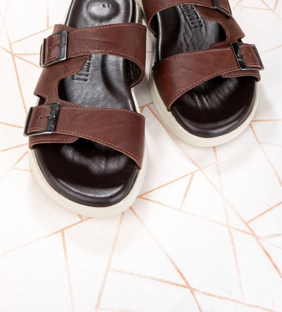 Bada Hakiki Deri Erkek Terliği, Hakiki Deri Terlik, Ortopedik Taban Terlik, Hafif Deri Ter