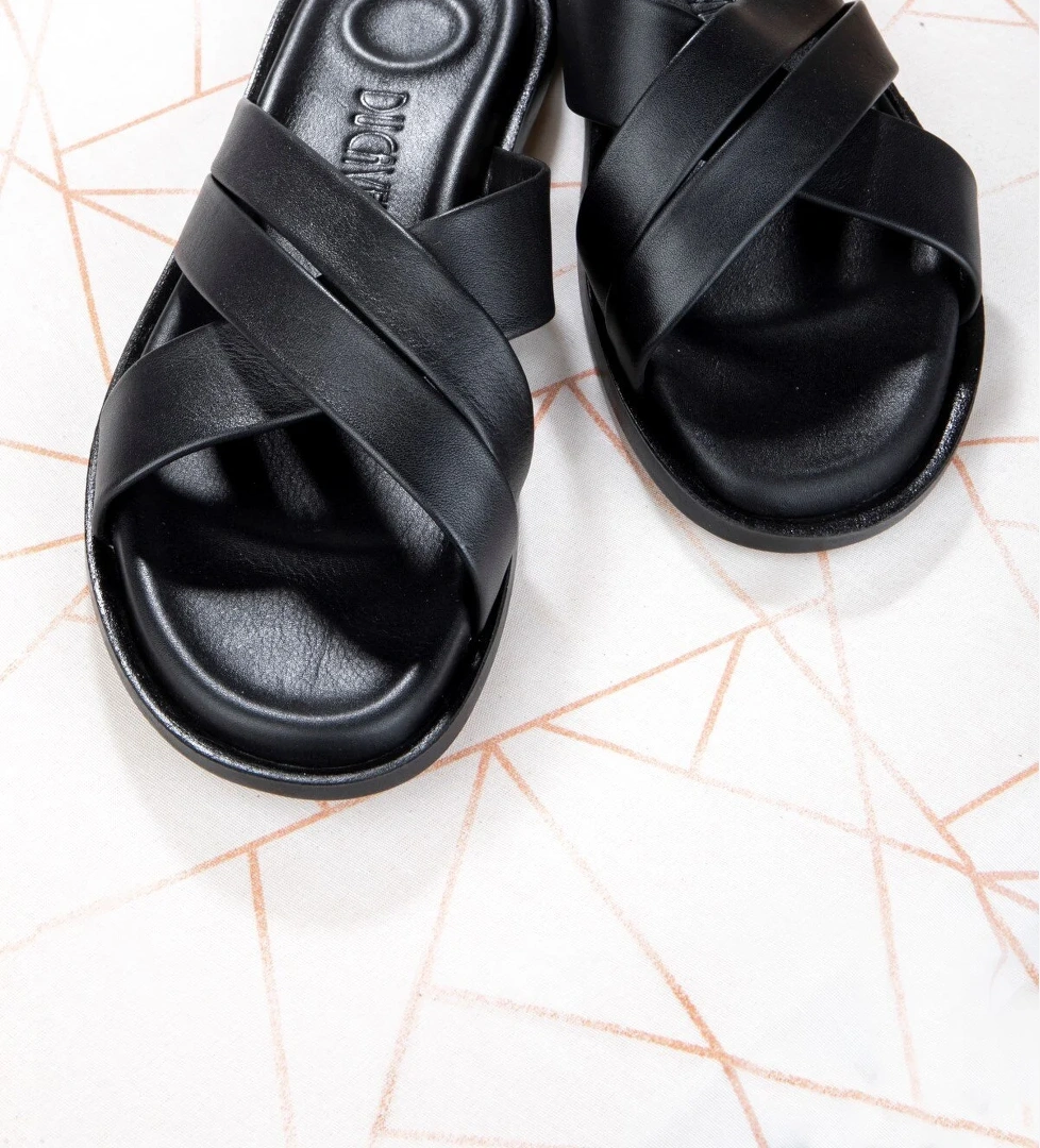 Bande Hakiki Deri Erkek Terliği, Hakiki Deri Terlik, Ortopedik Taban Terlik, Deri Terlik