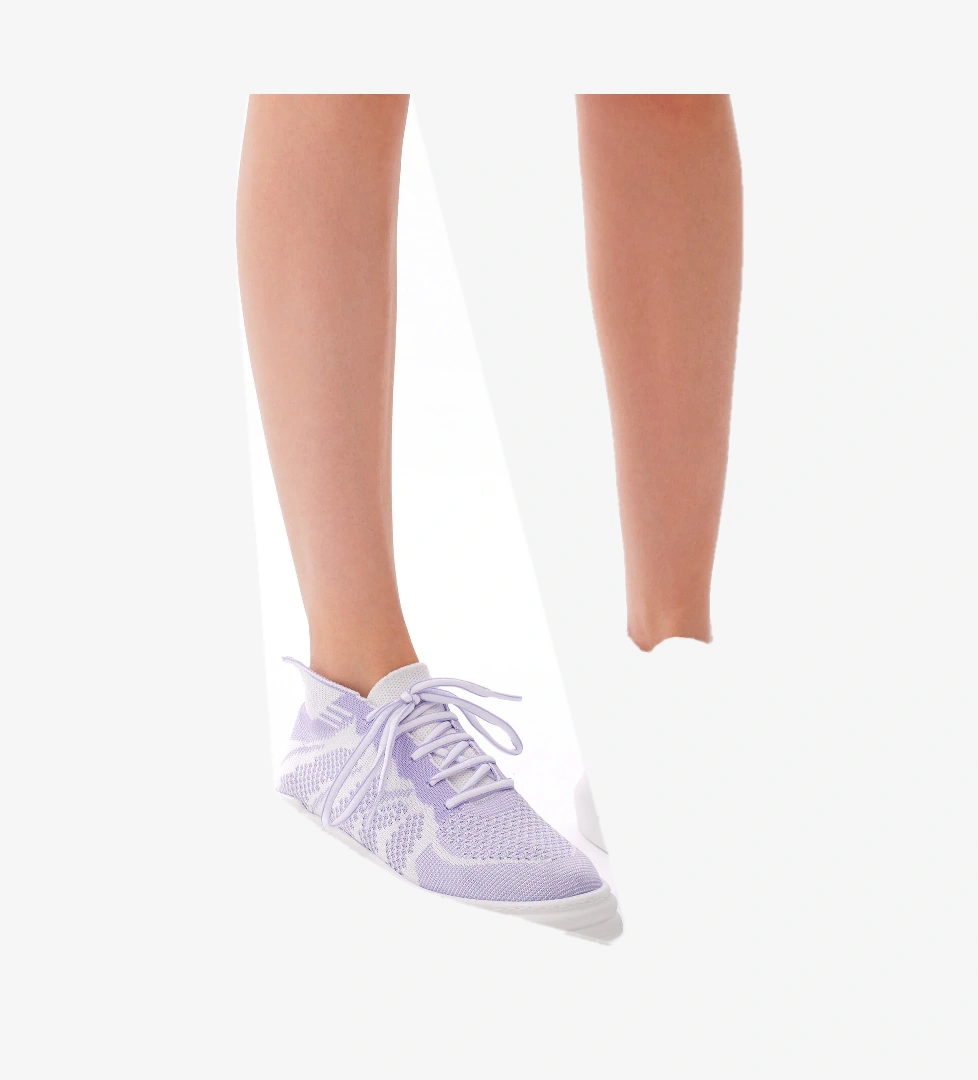 Kadın Lila Rahat Kalıp Bağcıklı Sneaker