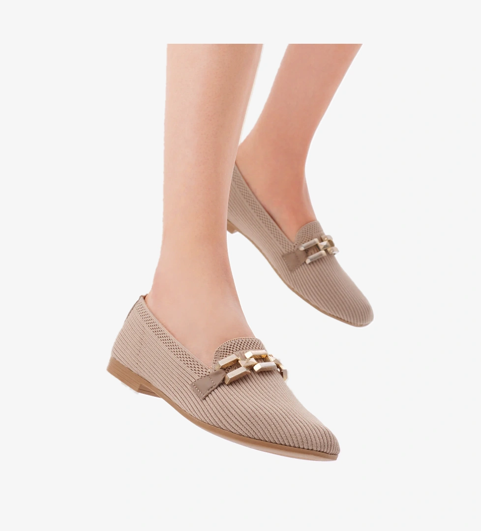 Kadın Vizon Rahat Kalıp Tokalı Örgü Babet