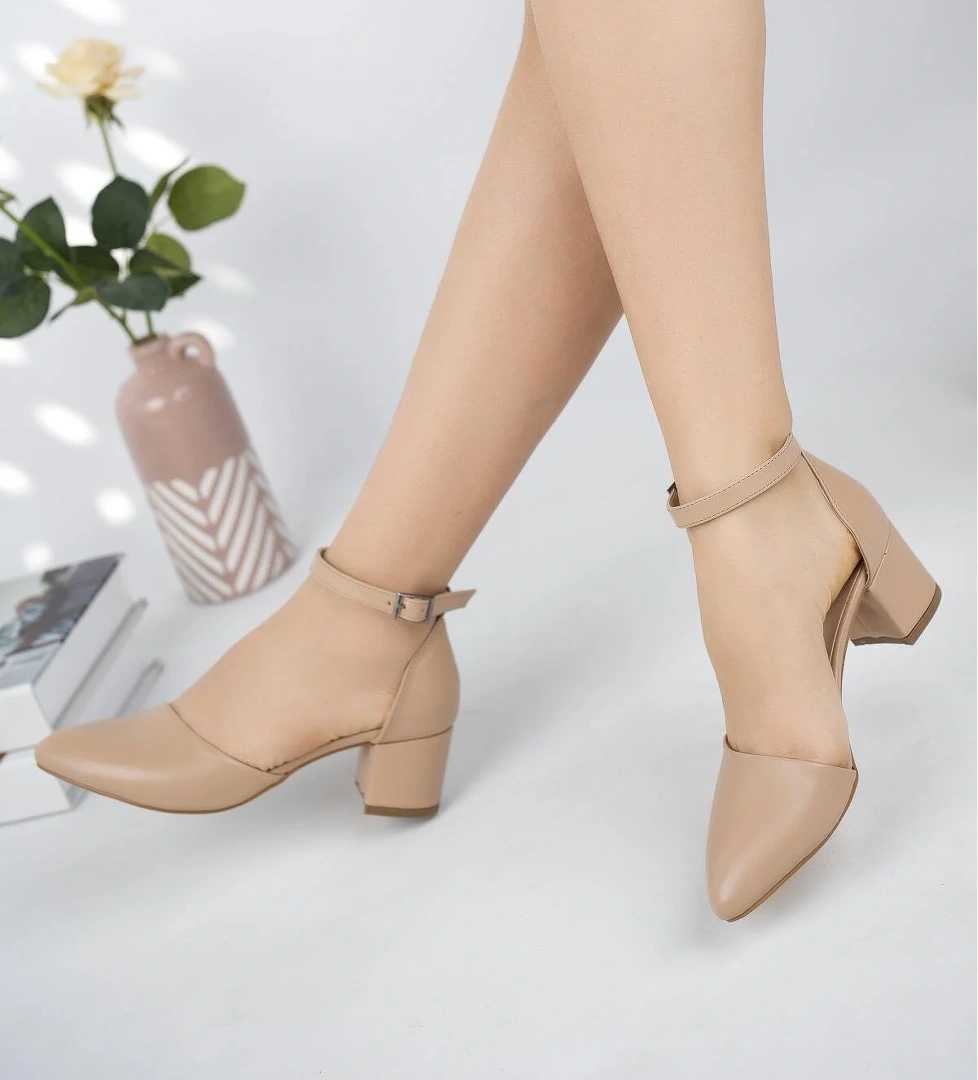 W708 Garantili Kadın Klasik Günlük Tarz Şık ve Rahat Topuklu Ayakkabı