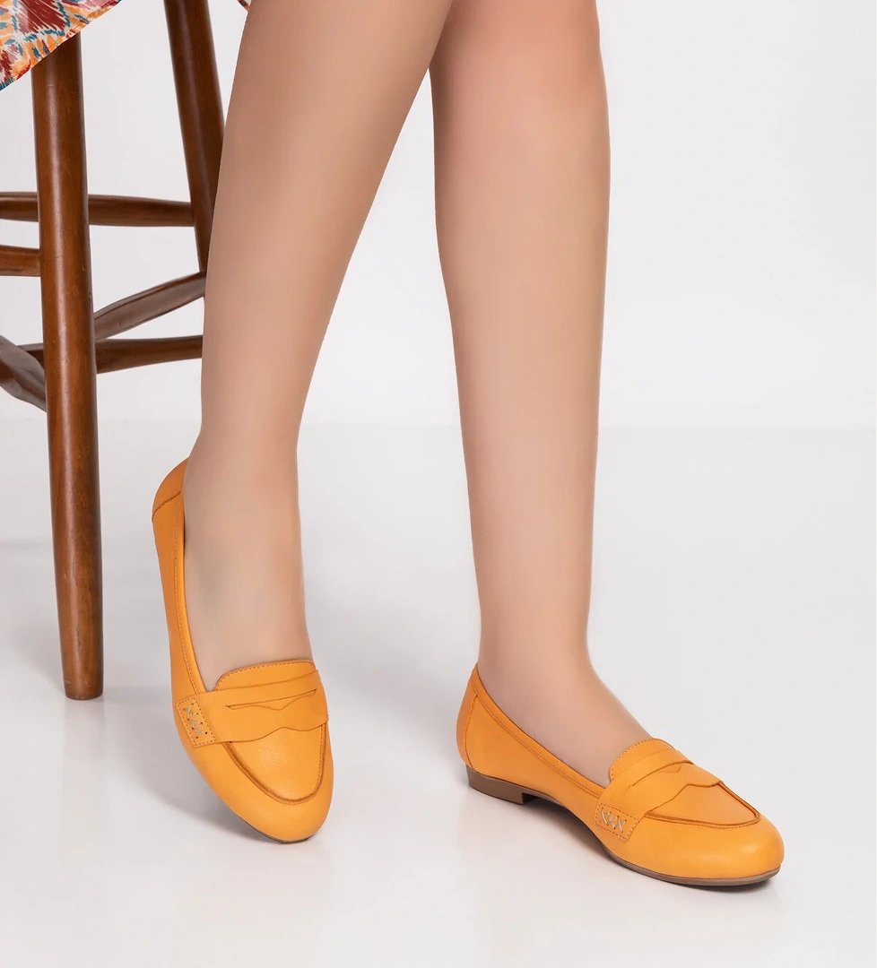 Gondol Kadın Hakiki Deri Loafer Babet Anl.6184