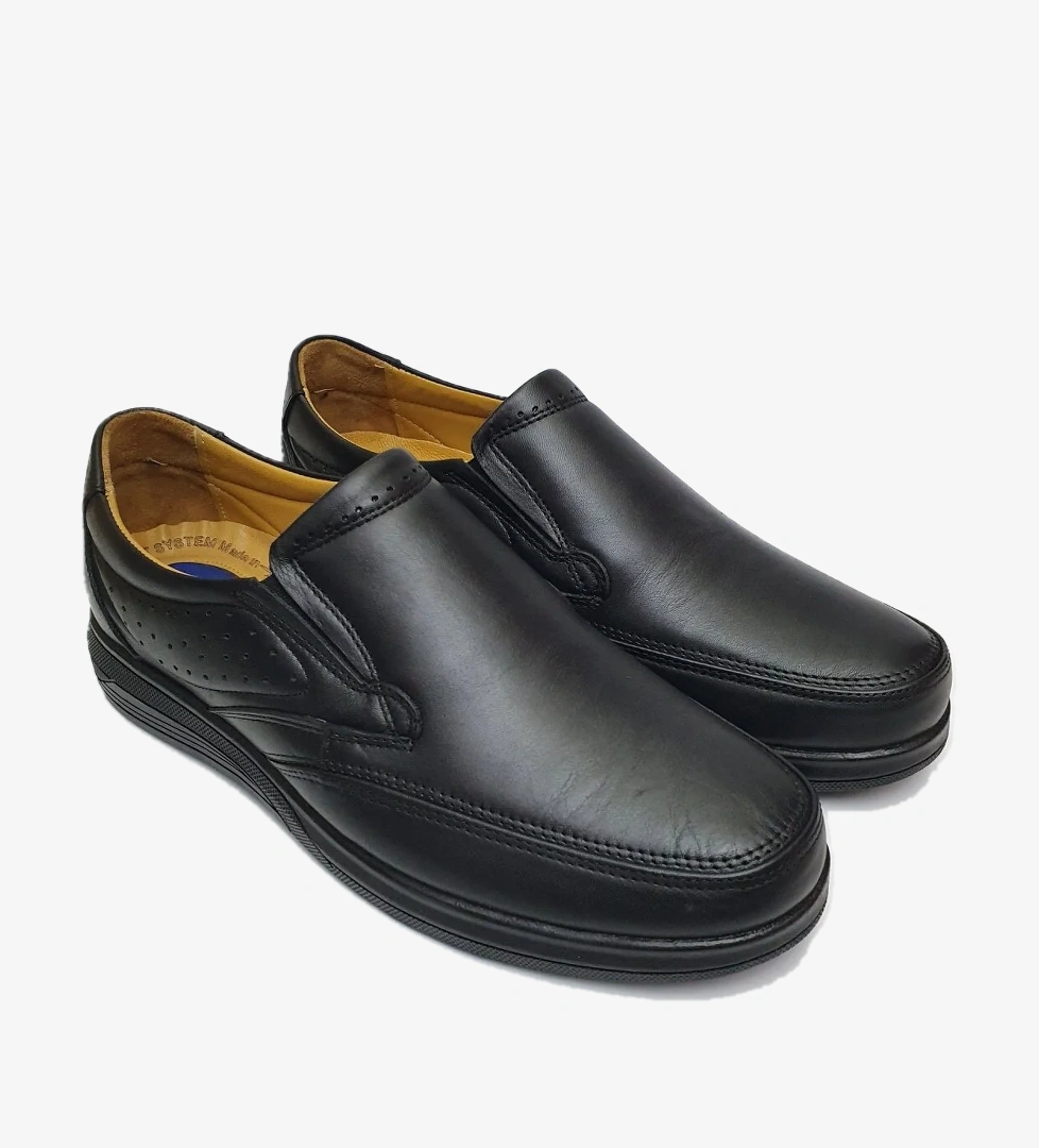 Akyüz Öztürk Bağcıksız Topuk Destekli Konfor Ortopedik Kışlık Hakiki Deri Erkek Ayakkabı Ay-960 model görseli