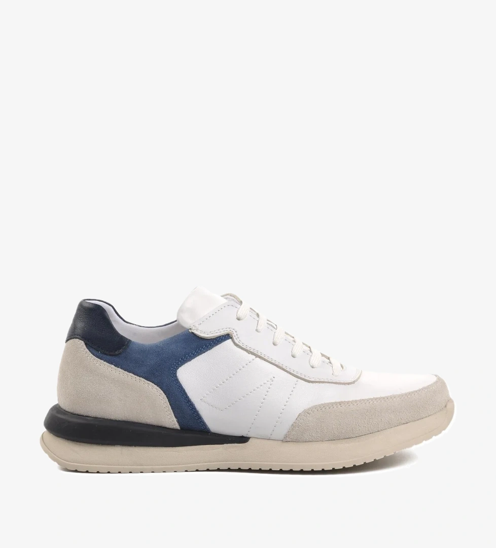 Ayakmod 231180 Beyaz-Lacivert İçi Dışı Hakiki Deri Erkek Sneaker model görseli