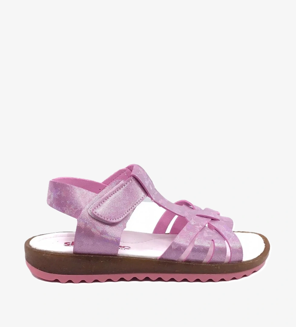 4001 Simli Çapraz Bantlı Kız Çocuk Sandalet Ayakkabı