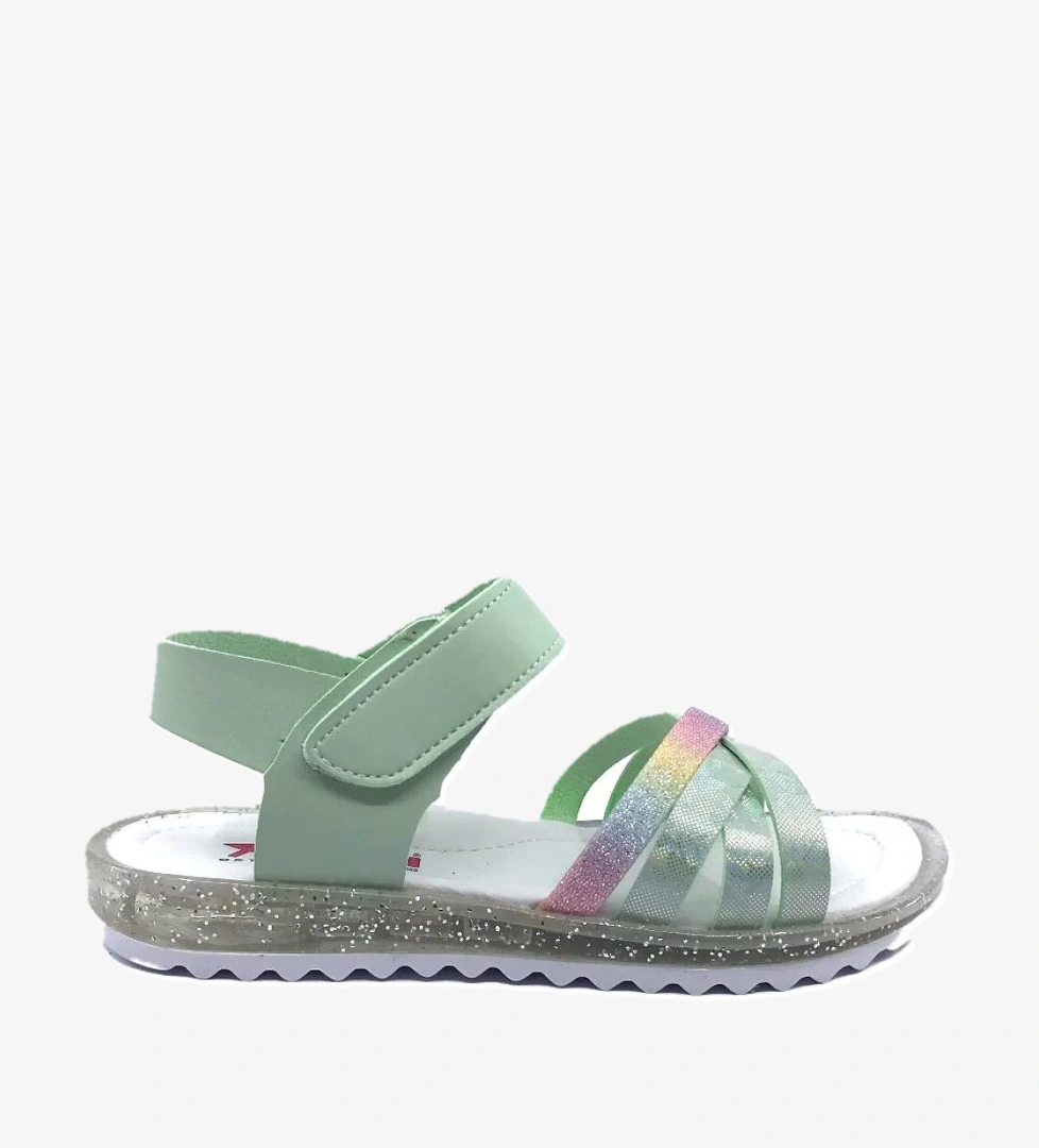 3998 Simli Bantlı Kız Çocuk Sandalet Ayakkabı