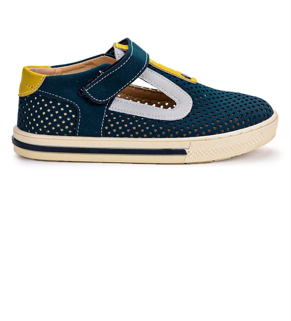 Kiko Kids Günlük Erkek Çocuk Ayakkabı Şb 2397-04 Petrol - Sarı - Beyaz model görseli