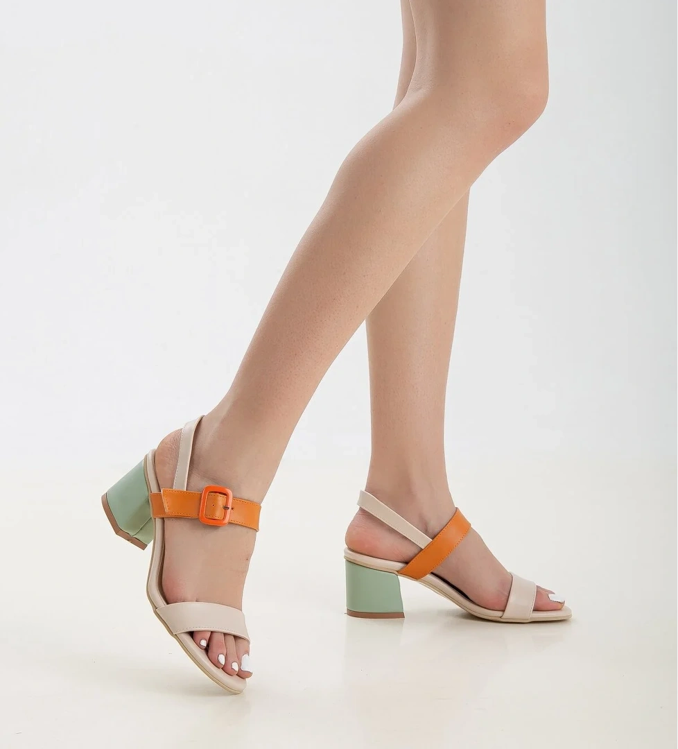 D2023 Garantili Kadın Klasik Topuklu Ayakkabı_Yeşil