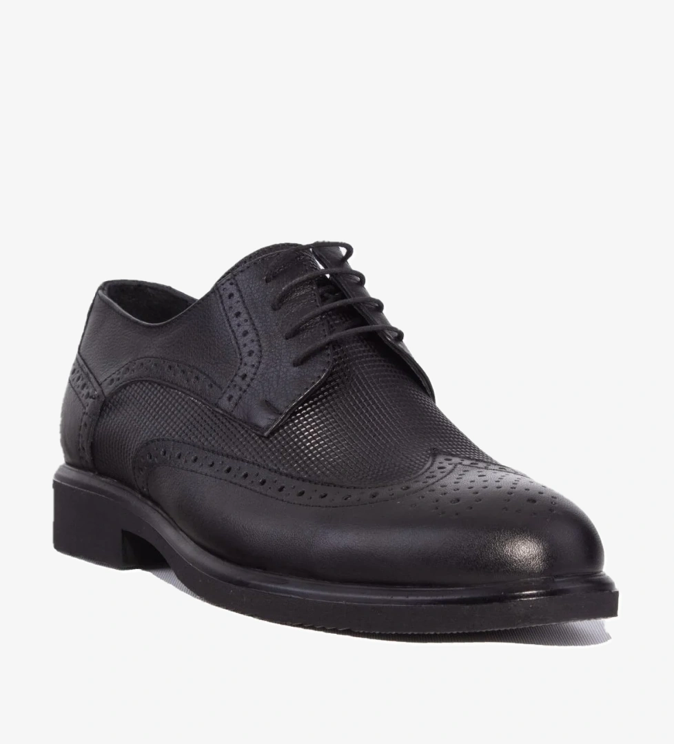 DMA08-861 Siyah Ortopedik Günlük Erkek Deri Ayakkabı