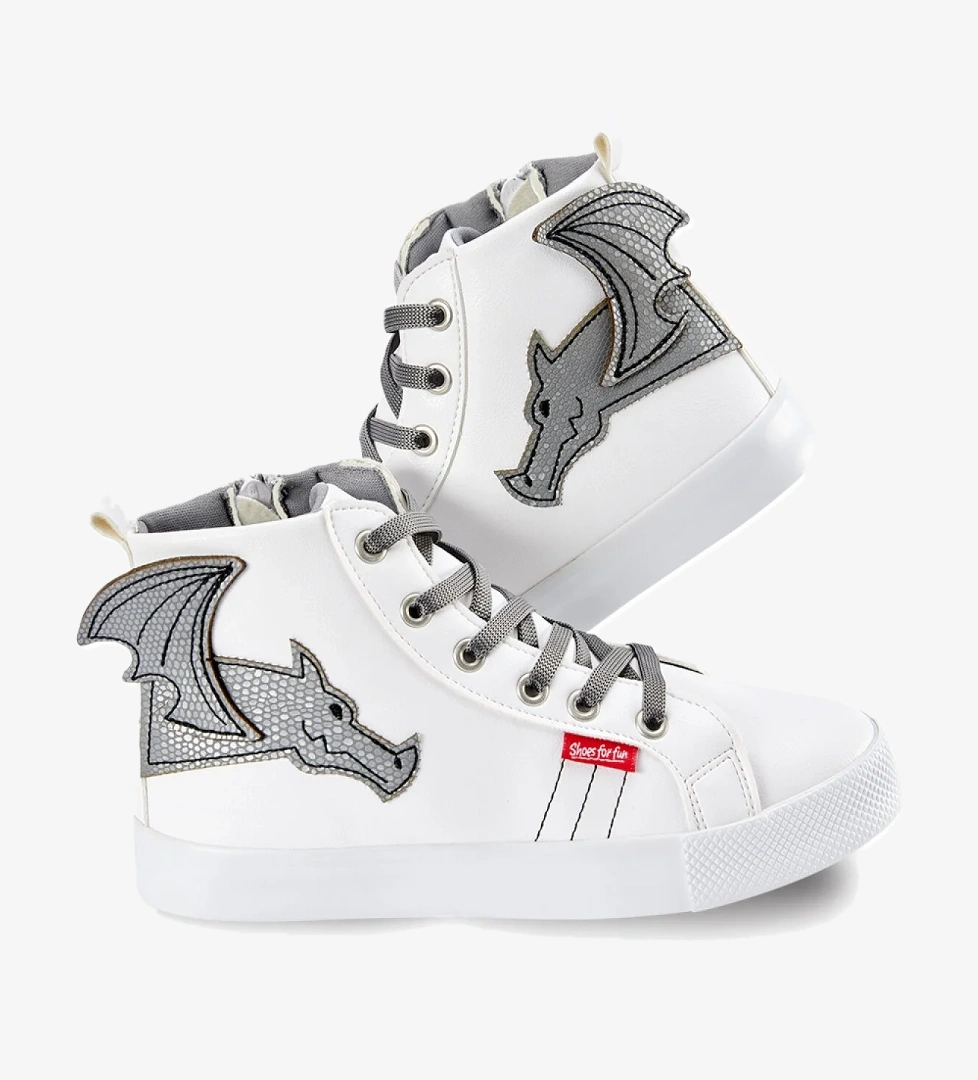 Ejderha Erkek Çocuk Beyaz Sneakers Spor Ayakkabı