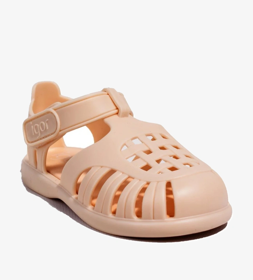 S10271 Tobby Solid Bej Ortopedik Günlük Kız Çocuk Sandalet