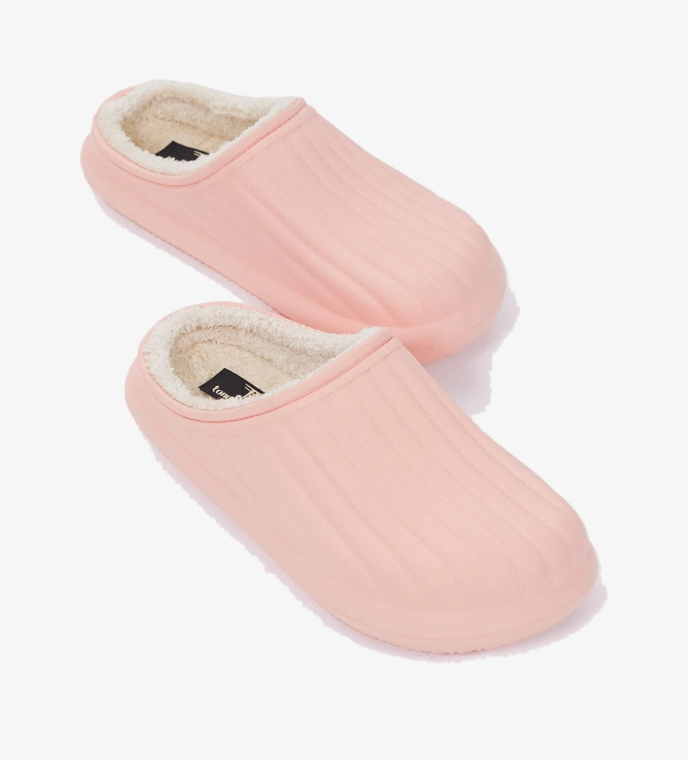 Kadın Pudra Rahat Kalıp Önü Kapalı İçi Yünlü Kışlık Eva Ev Terliği - Görsel 1