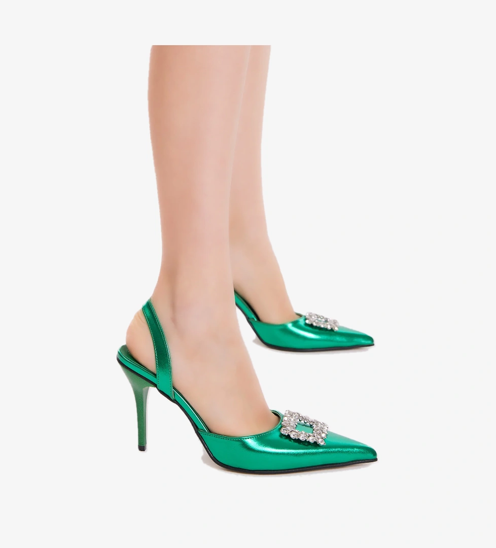 Tonny Black Kadın Gecce Serisi Önü Tokalı Sivri Burunlu Topuklu Ayakkabı model görseli