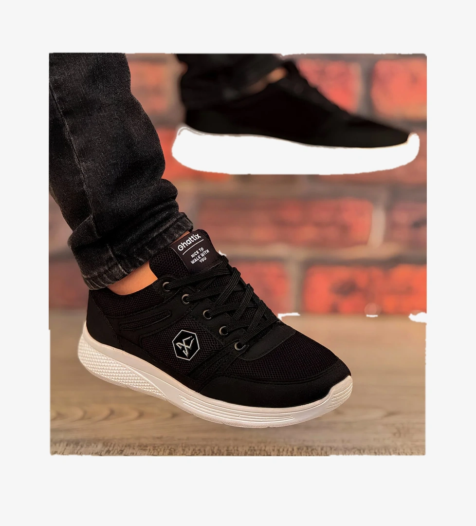 Luma Günlük Erkek Spor Ayakkabı Yürüyüş Koşu Siyah Beyaz