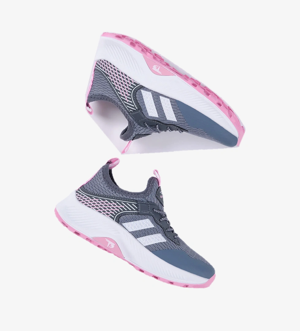 Çocuk Unisex Füme Pembe Rahat Kalıp Nefes Alabilen Kumaş Bağcıklı Sneaker