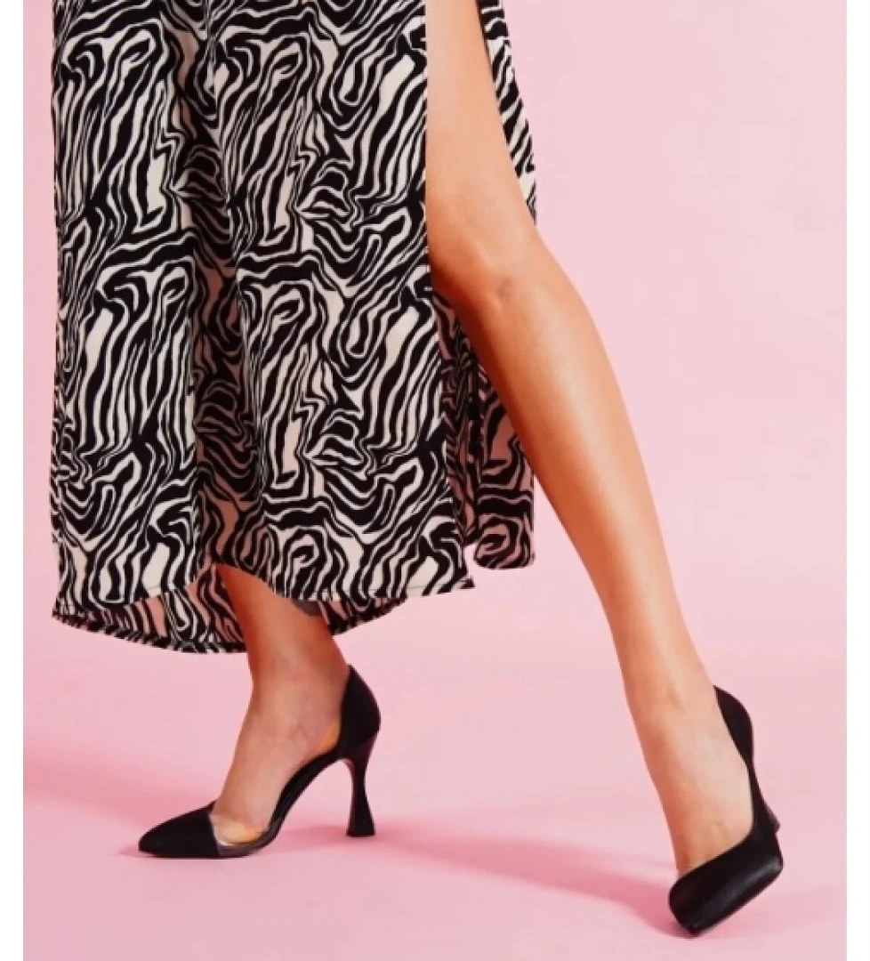 Kadeh Topuk Yanı Şeffaf Stiletto Kadın Topuklu Ayakkabı - Görsel 1