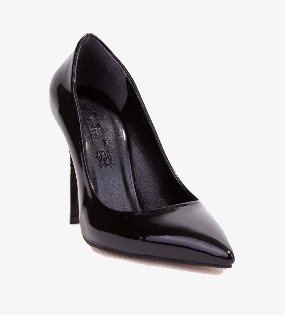 DZA07-388460 Siyah Rugan Stiletto Topuklu Kadın Ayakkabı