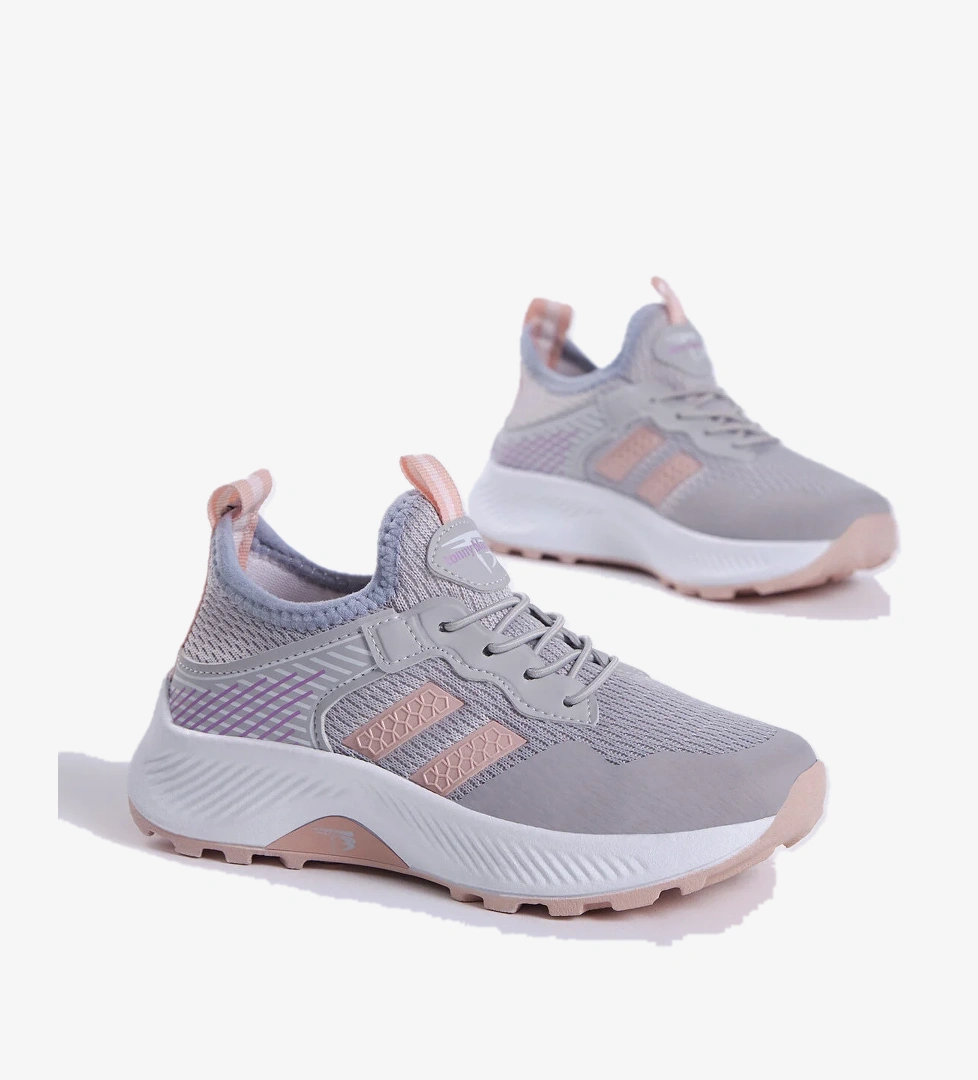 Çocuk Unisex Buz Pudra Rahat Kalıp Nefes Alabilen Kumaş Bağcıklı Sneaker