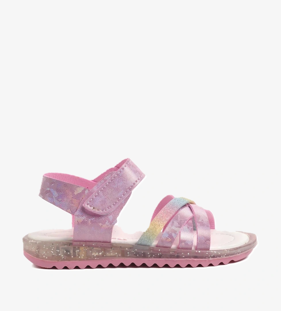 Arz 9000-P Pembe Simli Kız Çocuk Sandalet