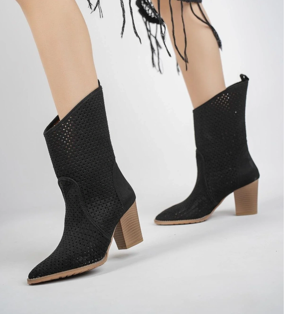 İndiana Garantili Kadın Lazer Kesim Şık Tarz ve Rahat Kovboy Yazlık Bot