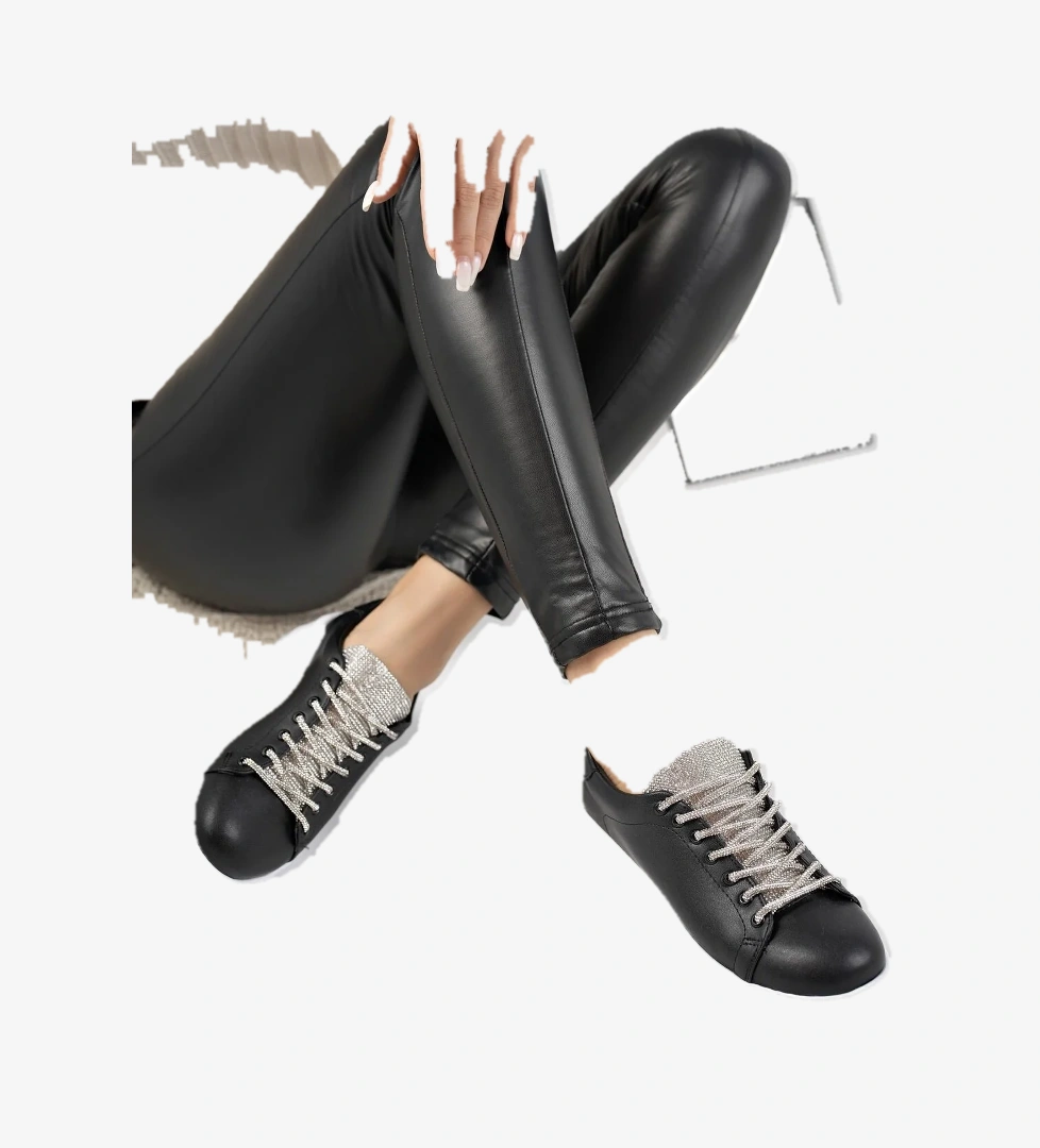 Muggo Reina Kadın Garantili Günlük Yürüyüş Rahat ve Tarz Kalın Taban Bağcıklı Sneaker Spor Ayakkabı model görseli