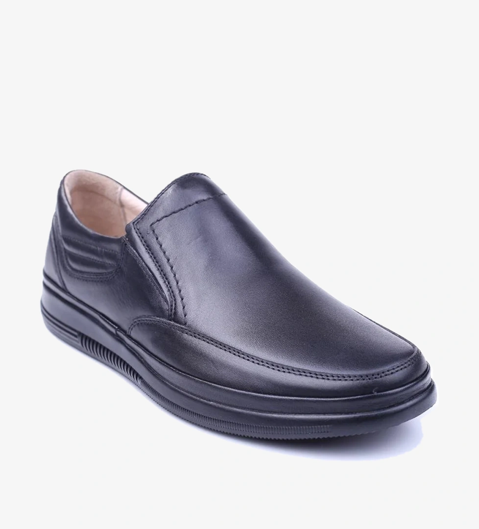 Voyager 2667 Erkek Hakiki Deri Günlük Siyah Ortopedik Ayakkabı model görseli