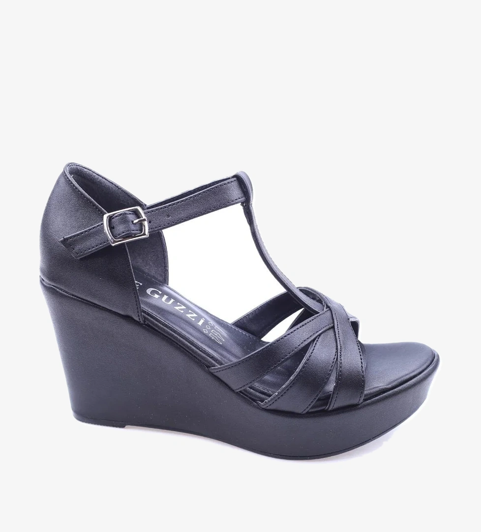 Le Guzzi 2808 Kadın 9 Cm Dolgu Topuklu Cilt Sandalet - Görsel 1