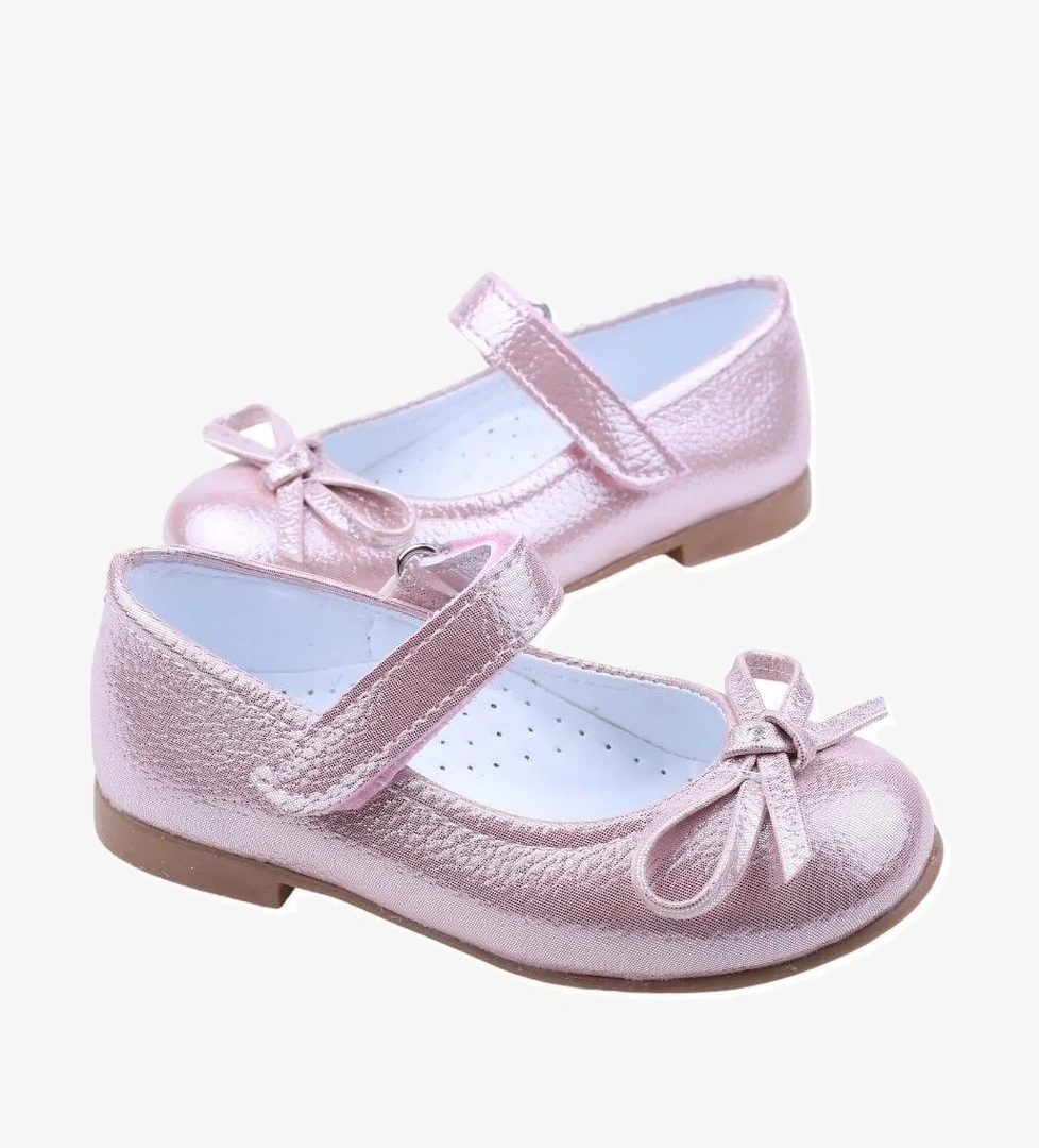 Papuç Sepeti Ortaç-2079 Kız Bebek Balerin Rugan Babet Ayakkabı model görseli