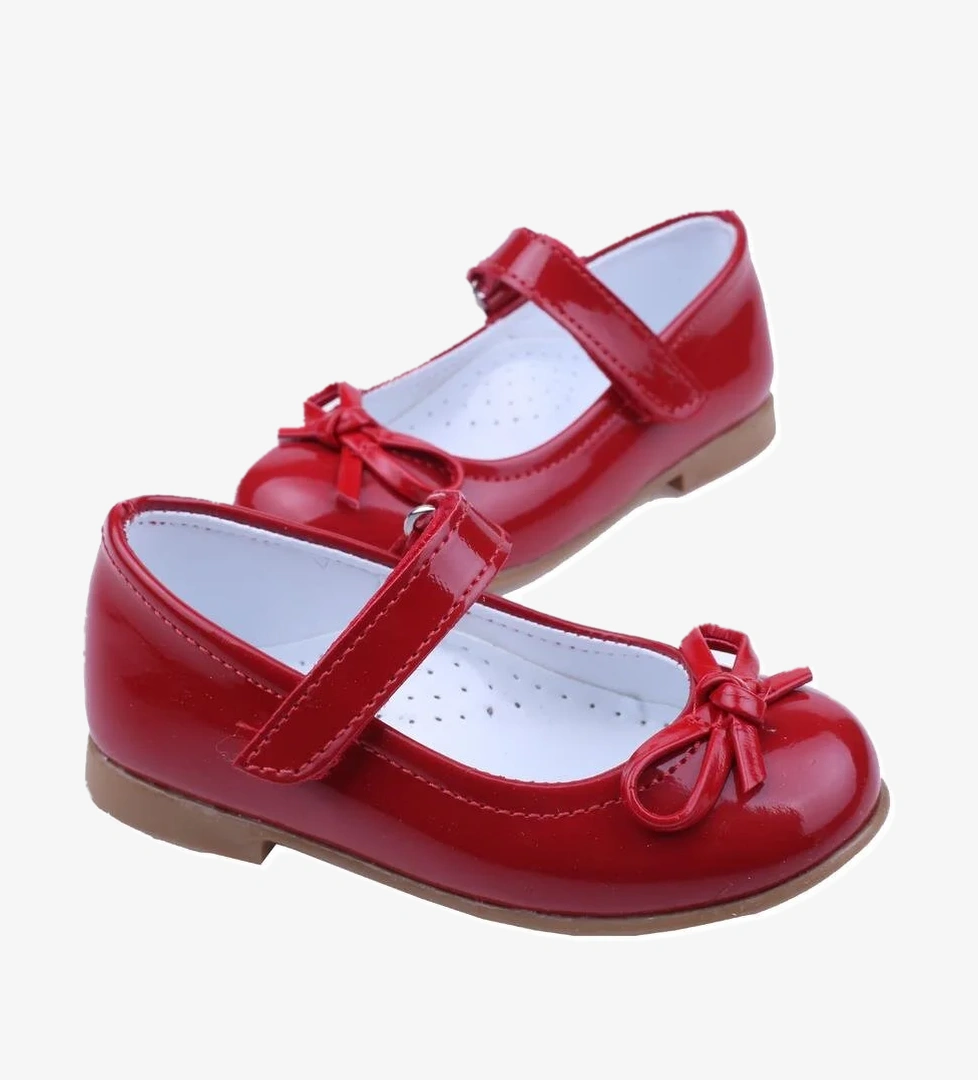 Ortaç-2079 Kız Bebek Balerin Rugan Babet Ayakkabı