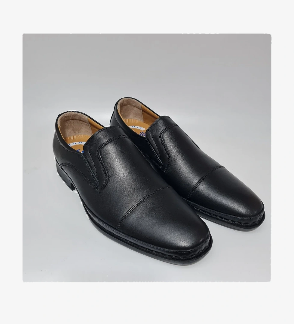 Dr Jells Erkek Hakiki Deri Bağcıksız Ortopedik Ultra Hafif Günlük Klasik Kundura Ayakkabı 050-1-175 - Görsel 1