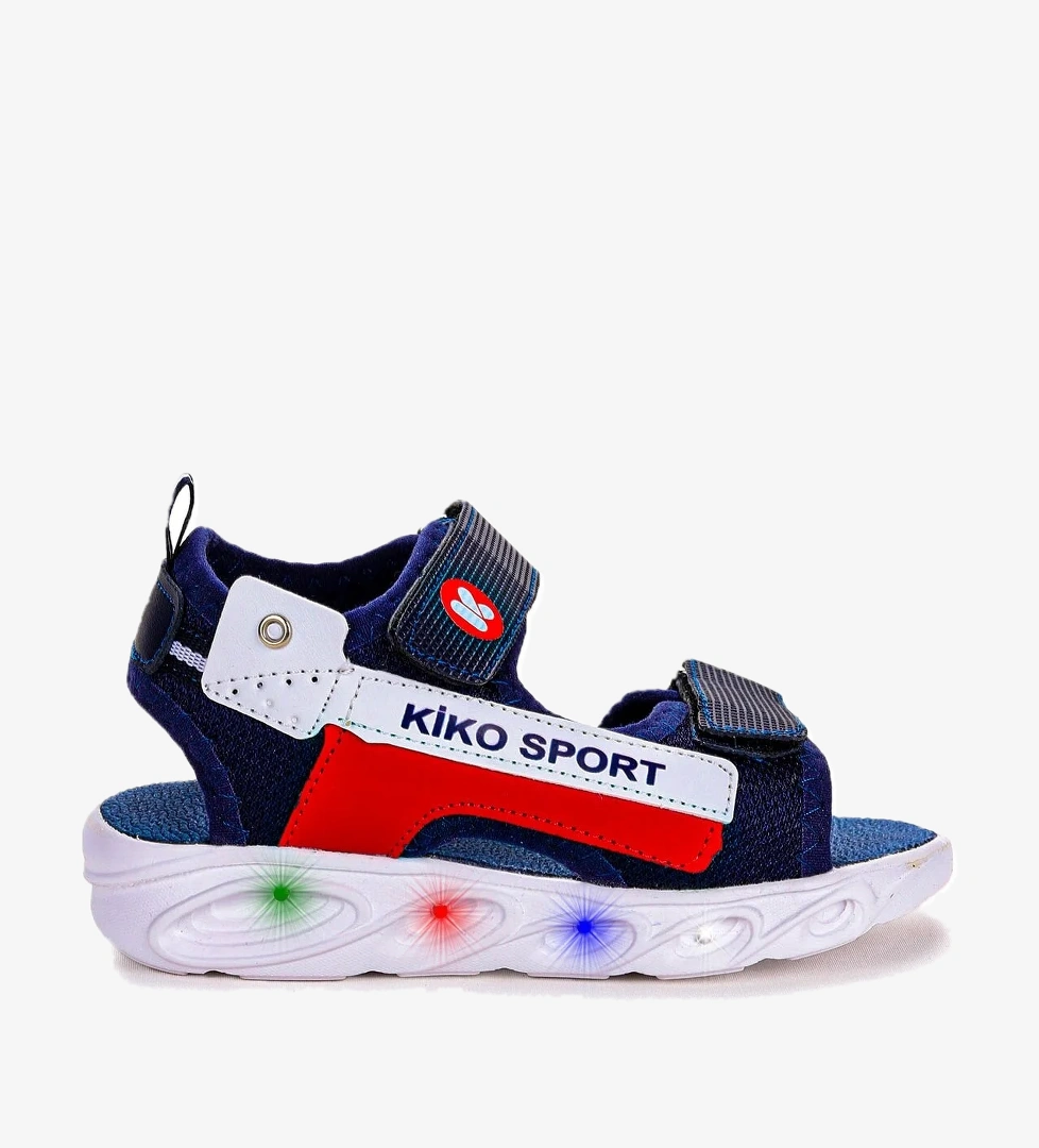 Kiko Kids Kiko Kids 101 Işıklı Kız/Erkek Çocuk Cırtlı Sandalet Ayakkabı Lacivert - Kırmızı Sandalet & Terlik | Flo Lacivert - 1. görsel