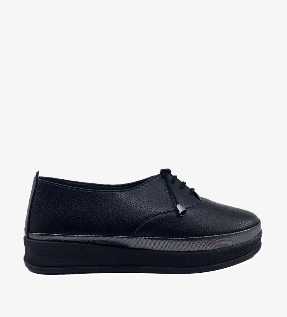 Mh171k Siyah Rahat Günlük Bayan Babet Ayakkabı - Görsel 1