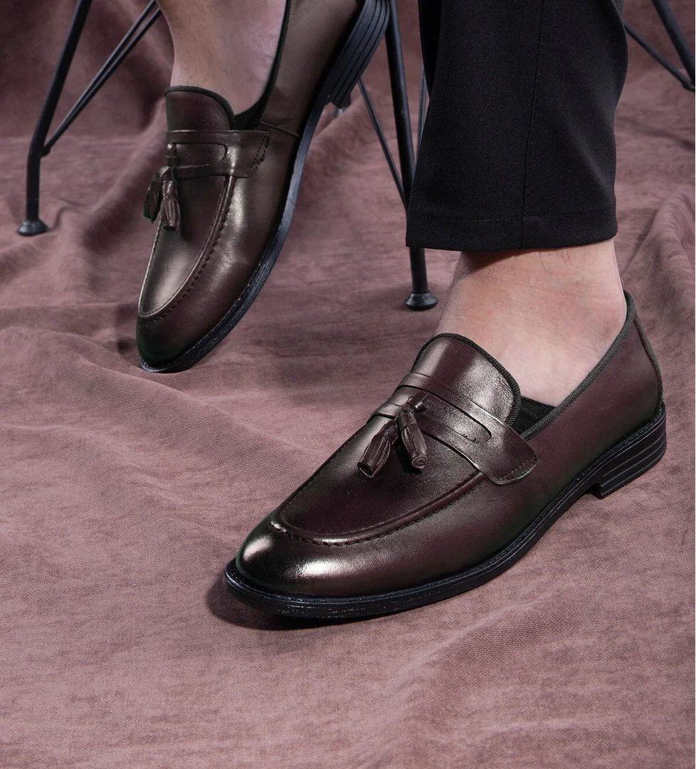 Quaste Hakiki Deri Erkek Klasik Ayakkabı, Loafer Klasik Ayakkabı, Makosen Ayakkabı
