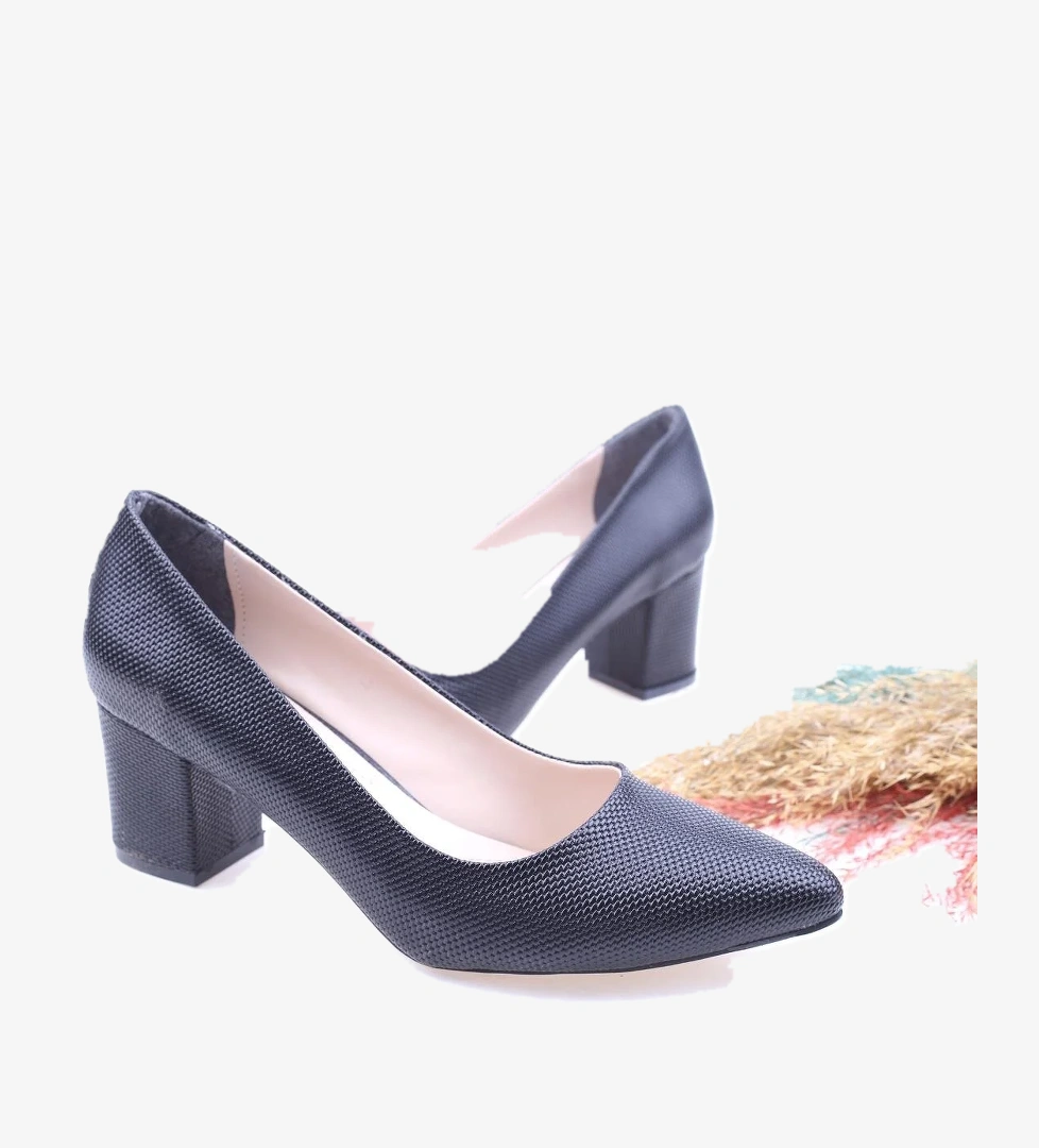 2860 Baskılı 6 Cm Topuklu Kadın Ayakkabı