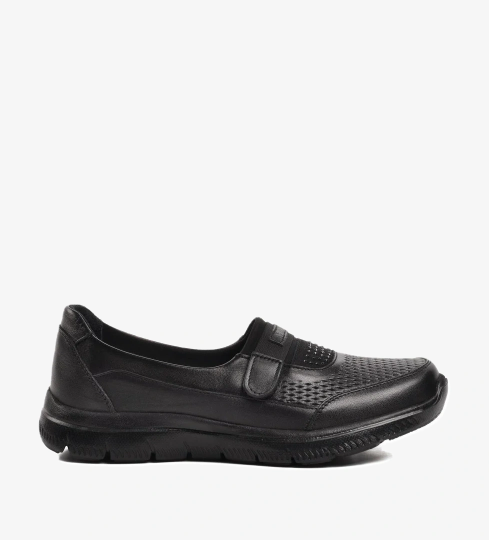 9294 Siyah Hakiki Deri Kadın Günlük Ayakkabı - Görsel 1