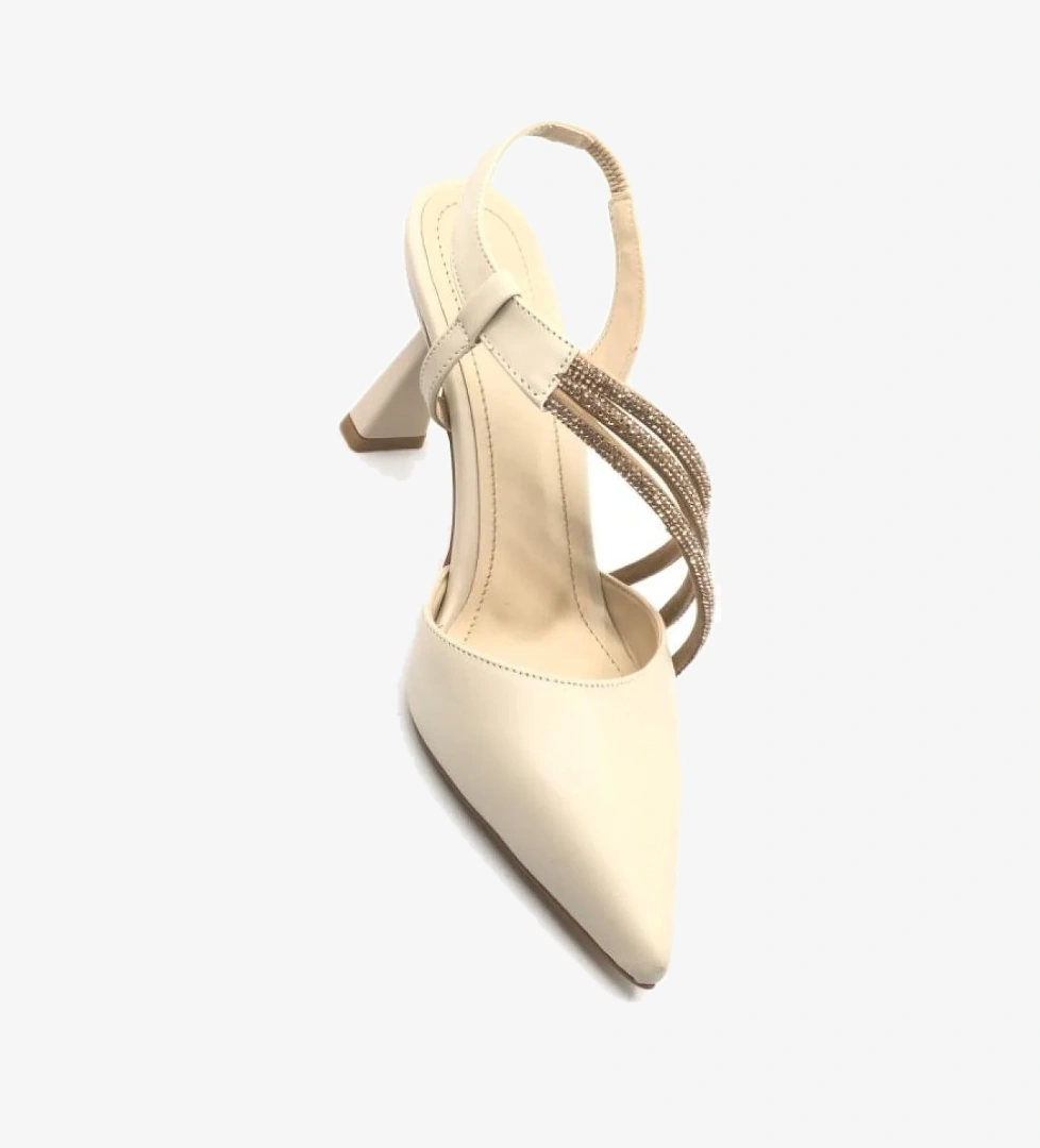 Feles Üç Şerit Taş Detaylı Kadın Topuklu Ayakkabı Stiletto model görseli