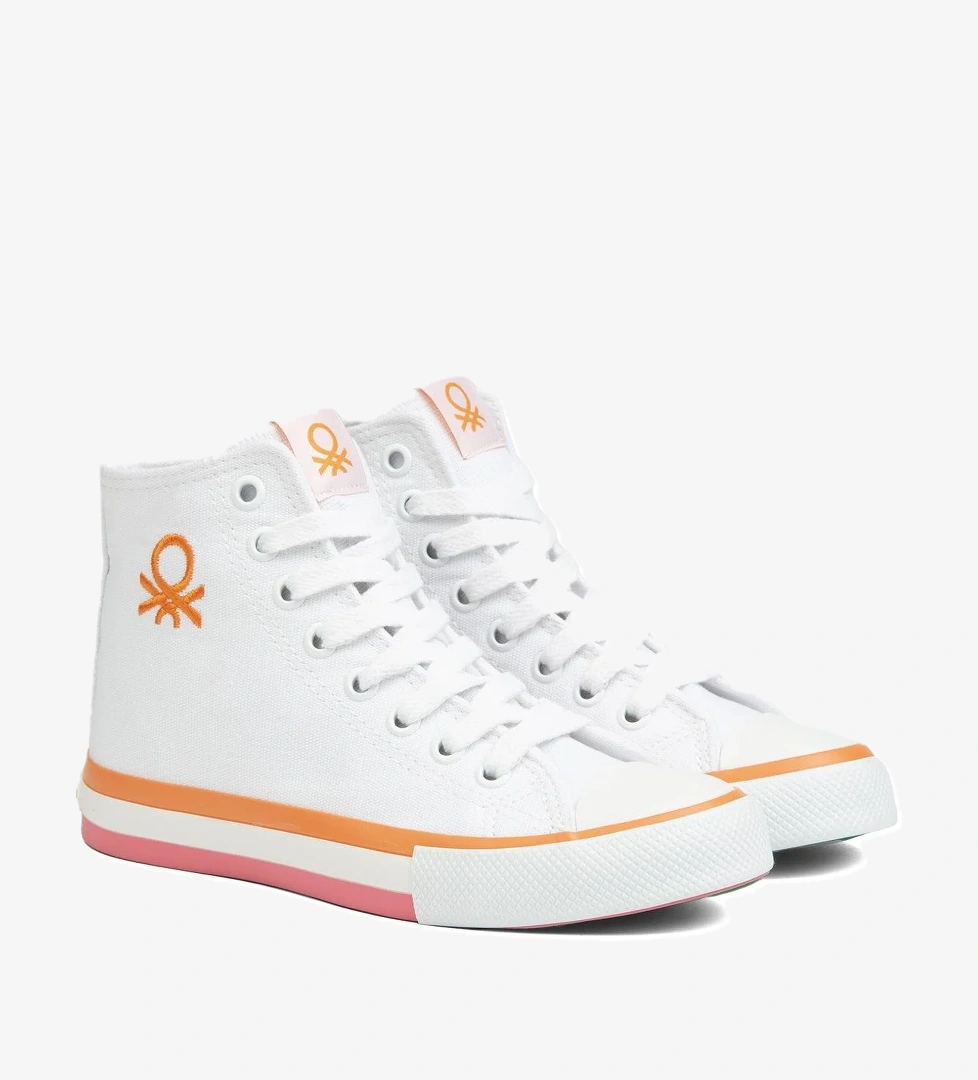 ® | BN-90189 - 3374 Beyaz Turuncu - Kadın Spor Ayakkabı