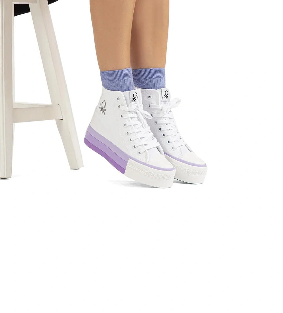 ® | BN-30944 - 3114 Beyaz Lila - Kadın Spor Ayakkabı - Görsel 1