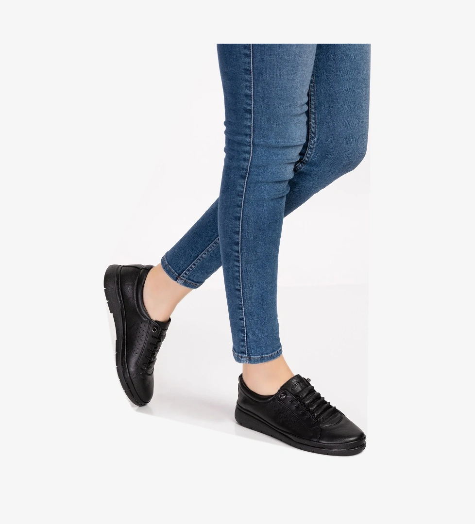 Gondol Kundura Gondol Kadın Hakiki Deri Lastikli Bağcıklı Rahat Ayakkabı Pyt.2120 model görseli