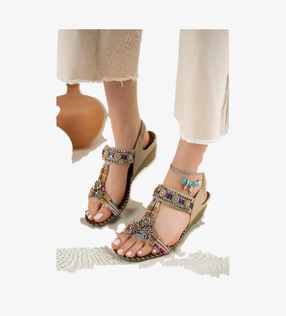 Farah Anatomik Ortopedik Taşlı Günlük Kadın Sandalet