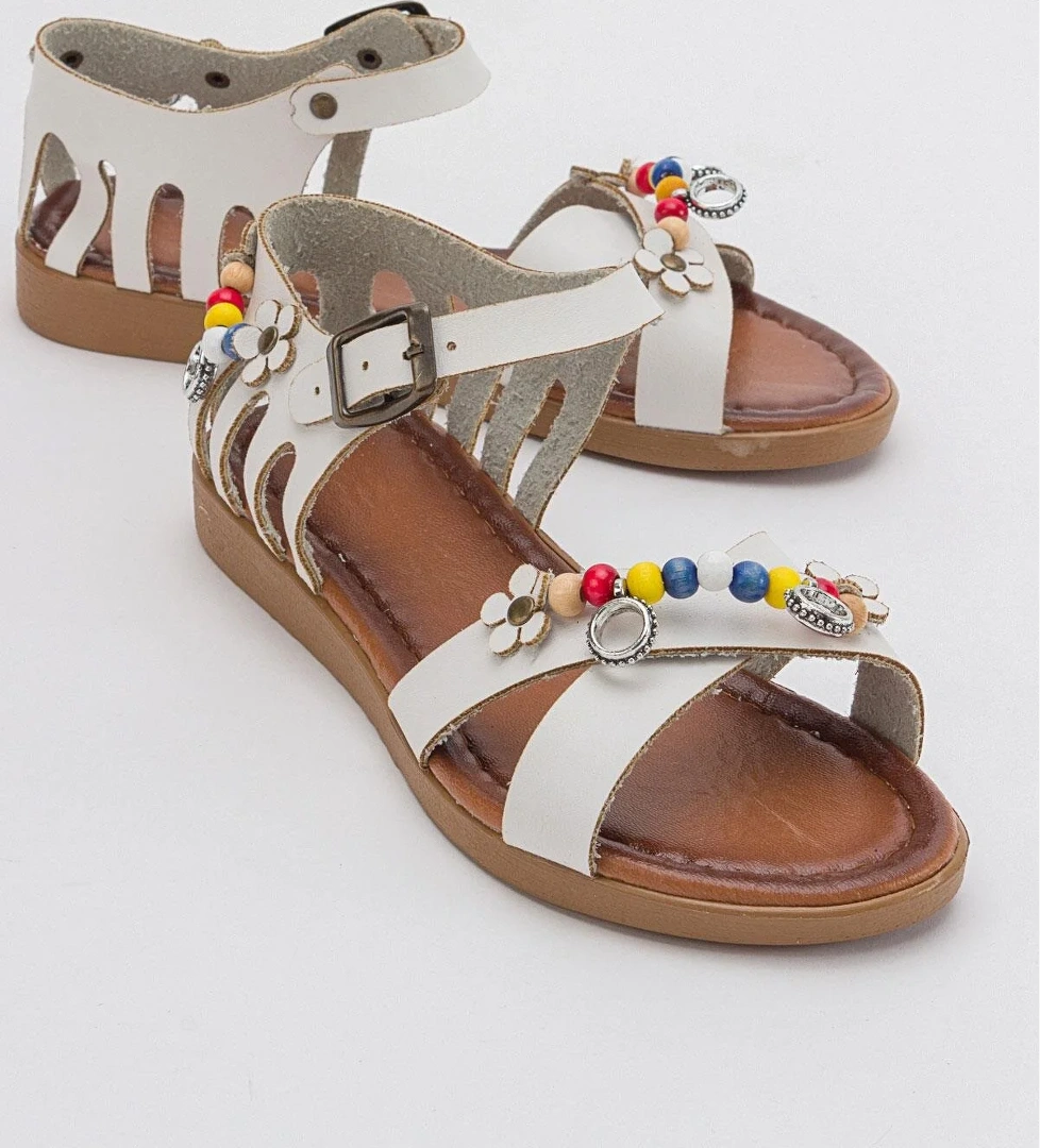 Ccway Boncuklu Kadın Sandalet Ci̇lt model görseli