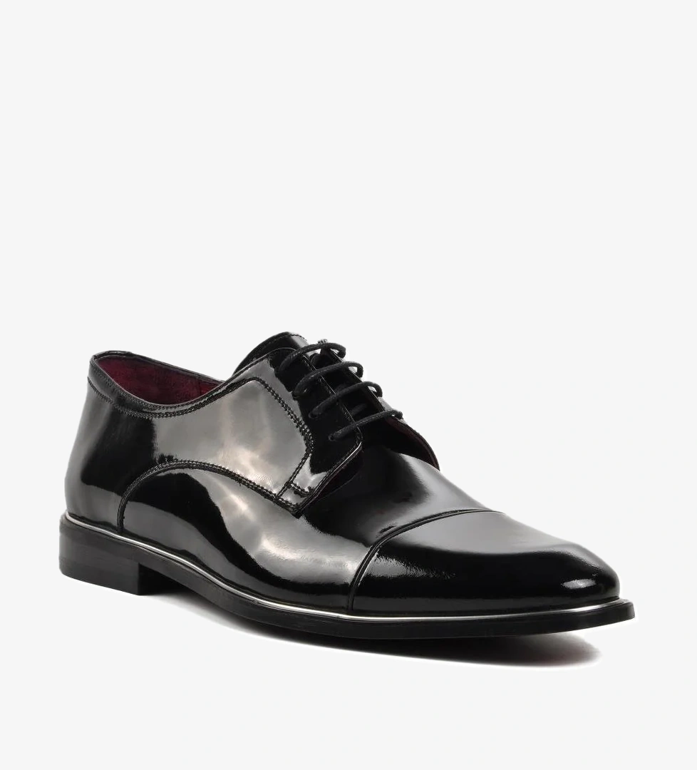 Pierre Loti 0111 Siyah Rugan İçi Dışı Hakiki Deri Erkek Klasik Ayakkabı