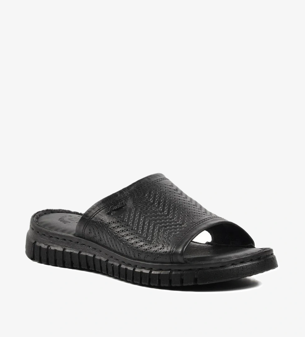 Forelli 38505 Sofia Siyah İçi Dışı Hakiki Deri Kadın Terlik model görseli