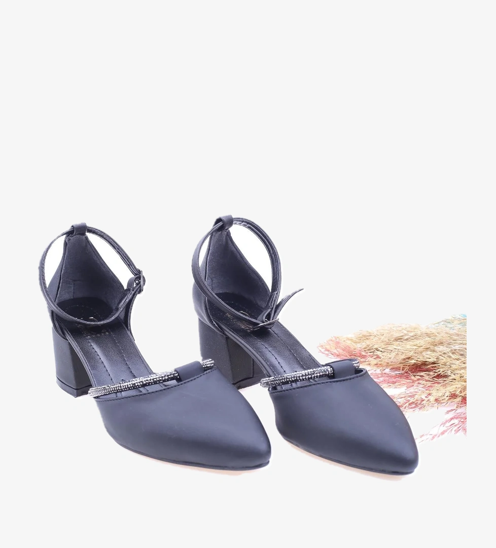 2857 Kadın Bilekten Bağlamalı 6 Cm Topuklu Ayakkabı - Görsel 1